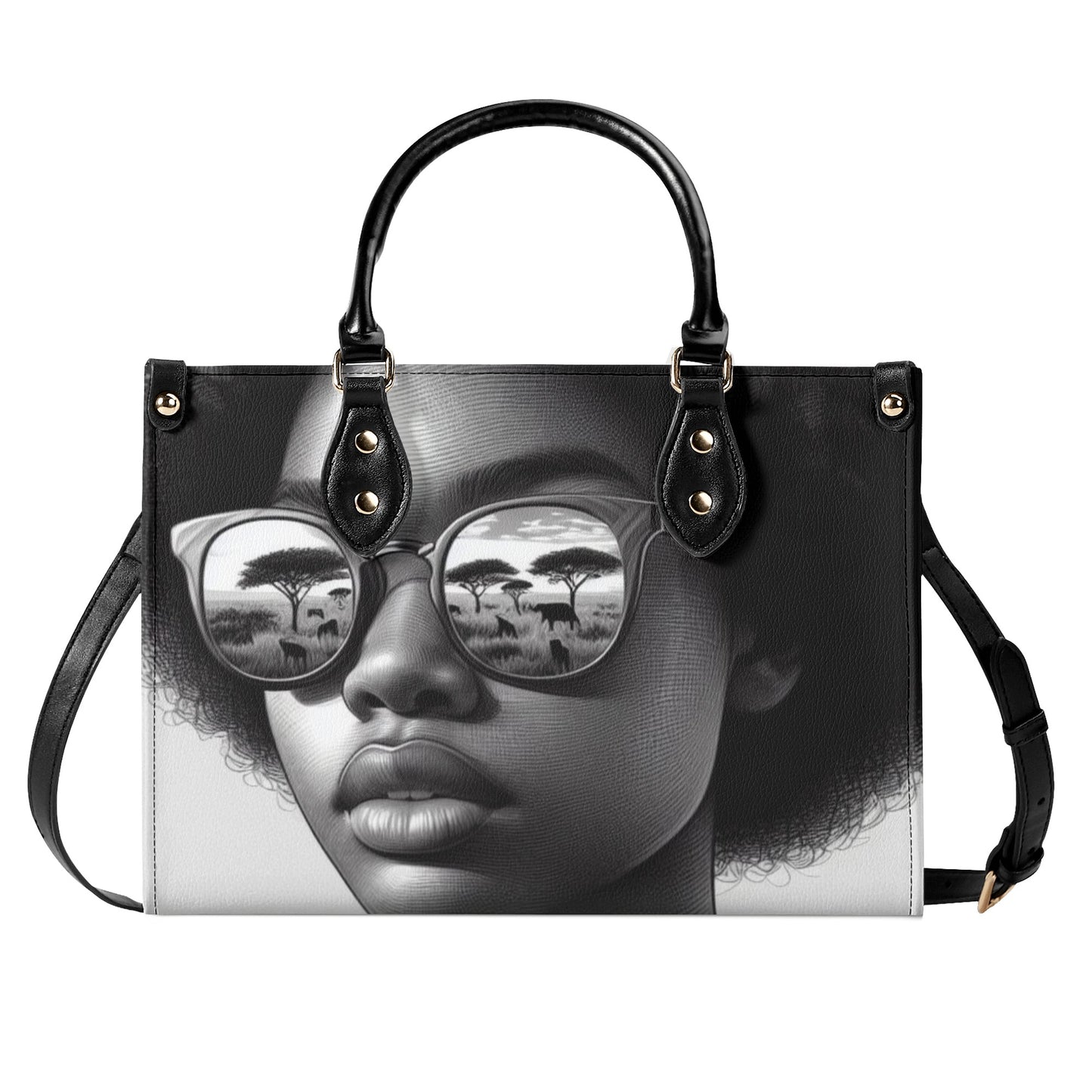 Glance Of Africa Leather Handbag
