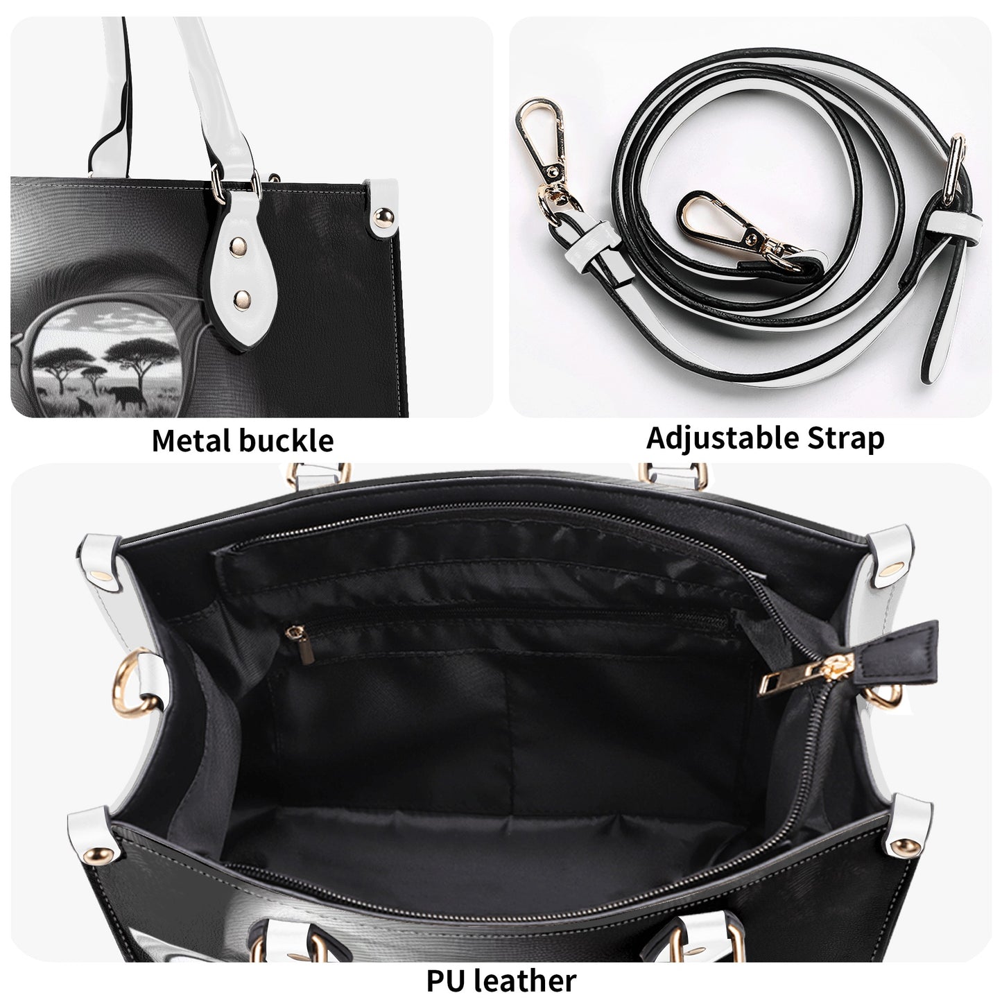 Glance Of Africa Leather Handbag