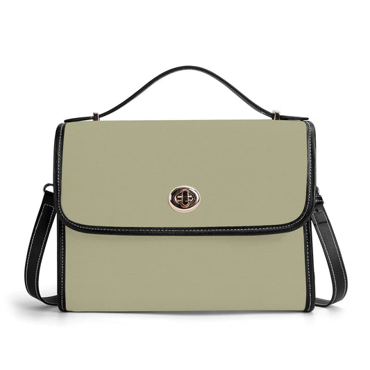 Beige Leather Satchel Bag