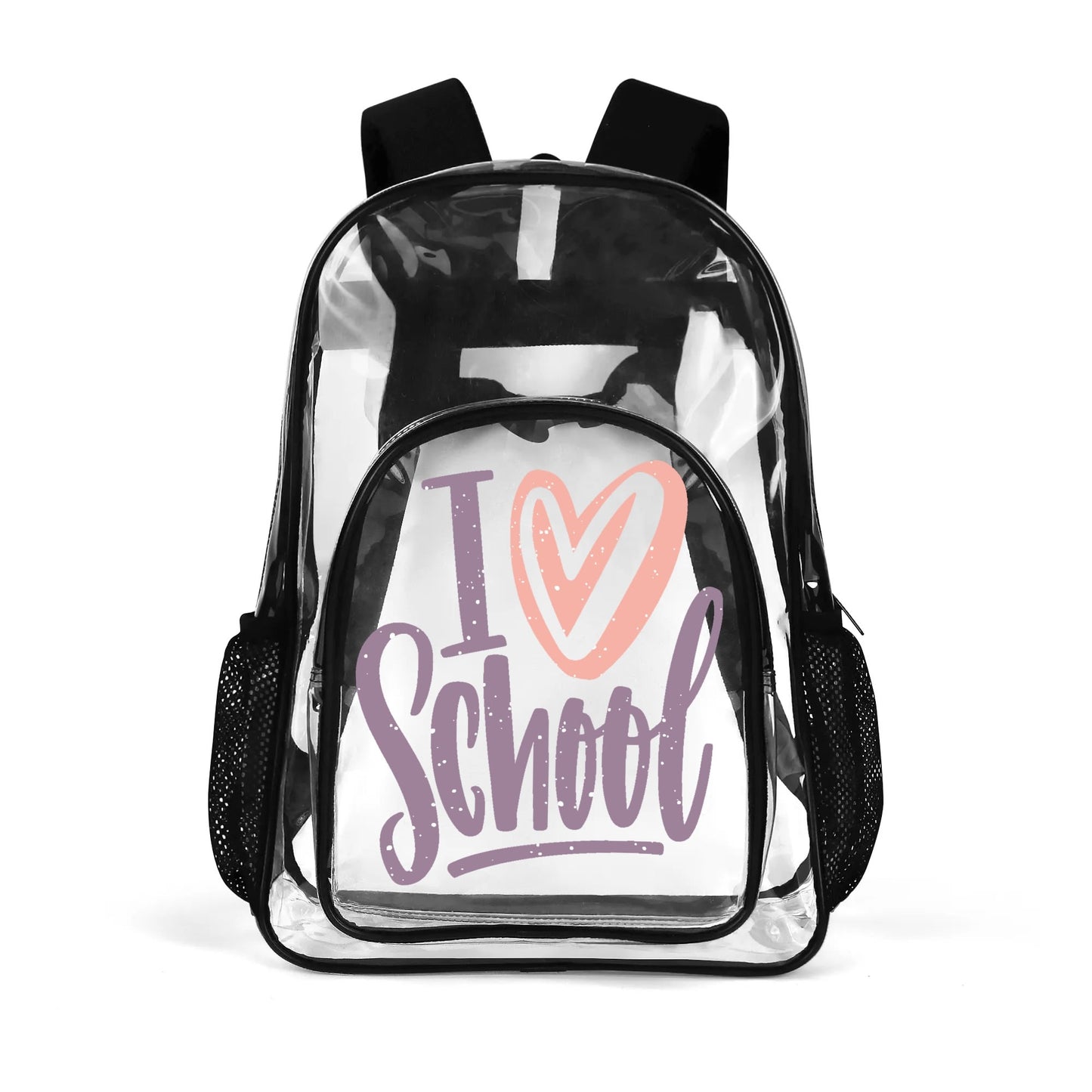 Double layer 17 Inch Clear Bag PVC See Through Transparent School Backpack